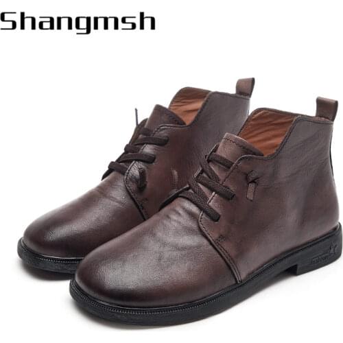 Boots women black brown genuine leather ladies shoes 98056