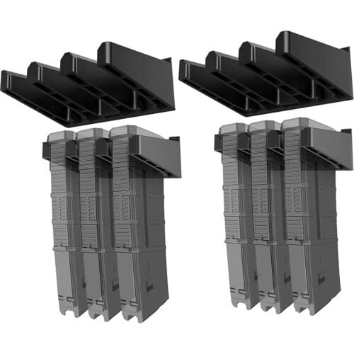 Bugleman Solid ABS 3X Standard PMAG Wall Mount Magazine Rack Mag Holder for Gun Safe 2pcs Home Magazine Storage Rack for AR15
