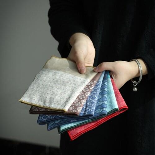 Japanese-style Cotton and Hemp Tea Towel Household Zen Tea Table Tea Cloth High-Grade Absorbent Clay Tea Mat Kung Fu Tea Napkin