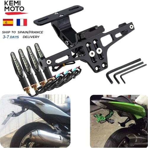 Motorcycle Rear License Plate Mount Holder and Turn Signal Light For Honda For Kawasaki Z750 Z800 For YAMAHA MT07 MT09 MT10 R1 3