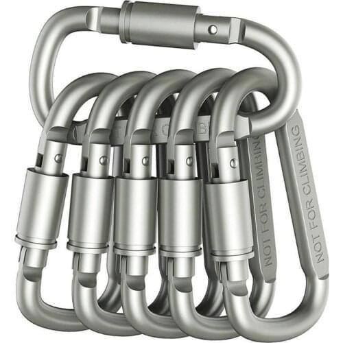 5pcs/Lot Carabiner Travel Kit Camping Equipment Alloy Aluminum Survival Gear Camp Mountaineering Hook Mosqueton Carabiner