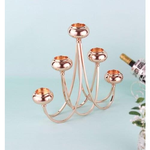 Europe gold color candle holder wedding decorations candlesticks metal dessert table candle holders for home decoration ZT149