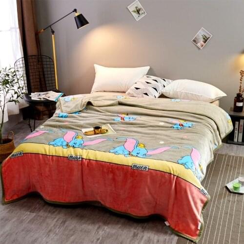 Good qualty Cartoon Dumbo blanket High Density Super Flannel Blanket to on for the sofa/Bed/Car Portable Plaids Modern pattern