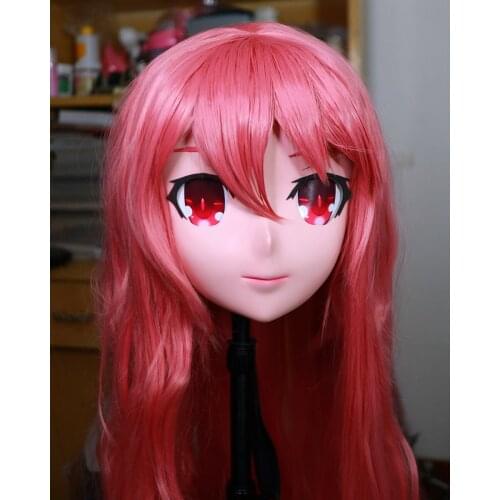 KMO6249)Handmade Female Resin Full Head Mask Cosplay Japanese Anime Role Kigurumi Mask Crossdress
