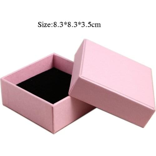 Box For Jewelry Square jewelry organizer box 8.3*8.3*3.5cm Pink Necklace Pendant Gift Packaging Boxes Jewelry Gift Boxes