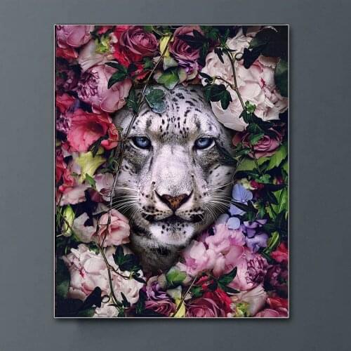 Square/round diamond 5D DIY diamond painting flower bush cat fox tiger lion rabbit brown bear monkey 3D embroidery cross stitch
