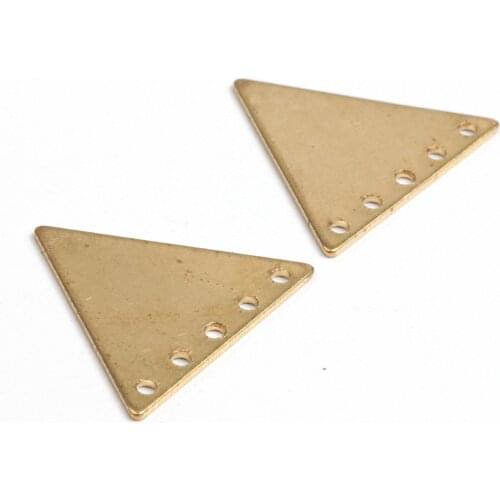Brass Geometric Charms,Raw Brass Earring Findings,Blanks With 5 Hole,Triangle Shaped Earrings Brass Charm,21.5x19.5mm-RB1328