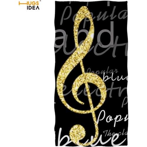 HUGSIDEA Musical Notes Soft Beach Towel Microfiber Swimming/Shower Blanket Yoga/Gym Mats Absorbent Piano Kitchen Drying Towel