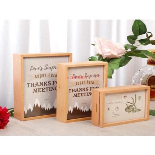 Creative beech storage tank photo frame wooden children photo frame set