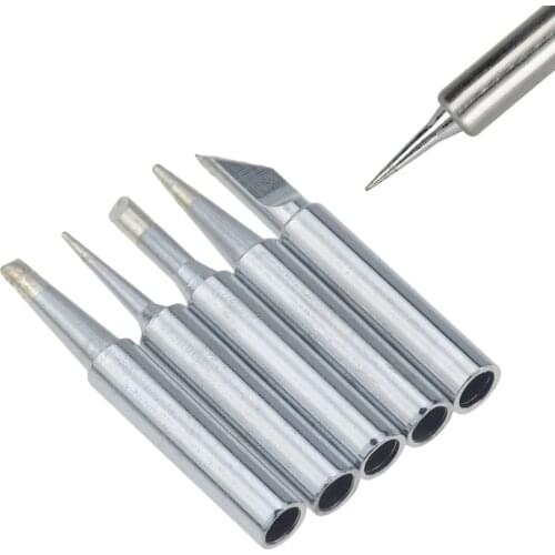 5pcs Soldering Iron Tip 900M-T Pure Copper Soldering Iron Tips Lead-Free Welding Solder Tools 200~480℃ Pure Copper Soldering