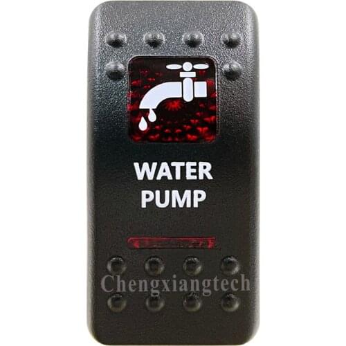 Printed Red Switch Cap - WATER PUMP- for Carling Arb Led Light Car Boat Rocker Switch 12v 24v, Cover Only ! No Switch Base