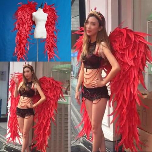 Hot Red Creative Feather Angel Feather Wings Adult Model Walk Show Cos Party Wing Shooting Props Murals Wall Decoration Craft