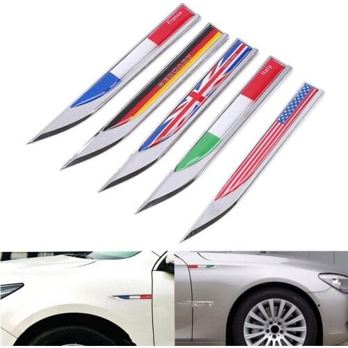 POSSBAY 1Pair UK US France German Italy Flag Universal Car Stickers and Decals Motorcycle Car-styling Waterproof Accessories