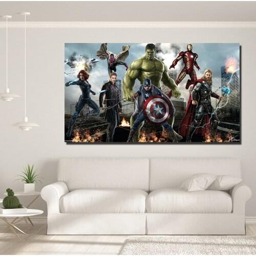 Marvel Avengers Movie Poster Captain America Hulk Iron Man Thor Room Decoration Wall Art Print Picture Canvas Painting Gift