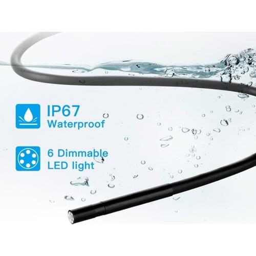 5.5mm lens hd1920p 5MP WiFi industrial electronic tube endoscope IP67 waterproof 2 / 5 /10m cable 6 adjustable integrated lights