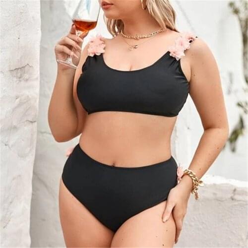 Sexy High Waist 3D Floral Bikinis Plus Size Swimwear Female Swimsuit 2021 Mujer Biquini Swimming Suit For Women Bathing Suit