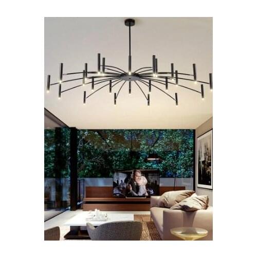 Modern restaurant LED chandelier lighting Nordic designer living room bedroom black hanging lamp office study lighting fixture