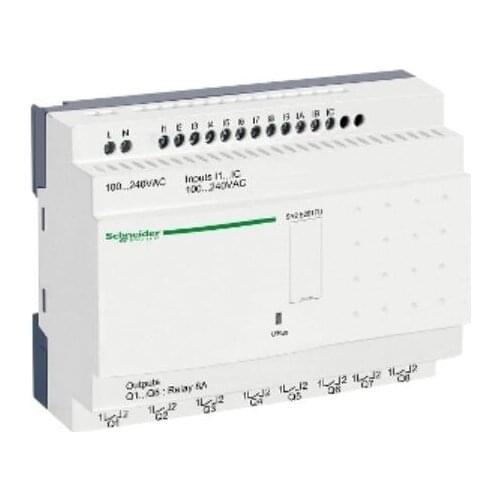 SR2E201FU compact smart relay Zelio Logic - 20 I O - 100..240 V AC - clock - no display