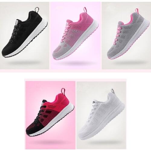 Light Female Sneakers Women Running Shoes Lace-Up Breathable Mesh Casual Sport Walking Shoe Black Ladies Summer Zapatillas Mujer