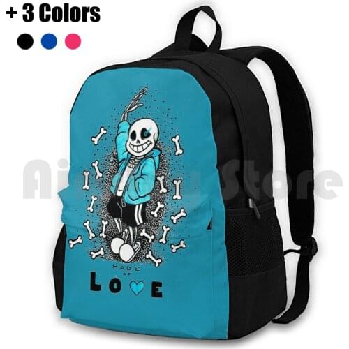 Sans-Undertale Outdoor Hiking Backpack Riding Climbing Sports Bag Sans Skeleton Undertale Skelebro Blue Genocide Stronger Love