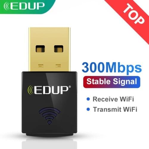 EDUP 300Mbps USB WiFi Adapter 2.4GHz Fast Speed Wifi Dongle Wireless USB Network Card Amplifier for PC Windows,MacOS,Linux