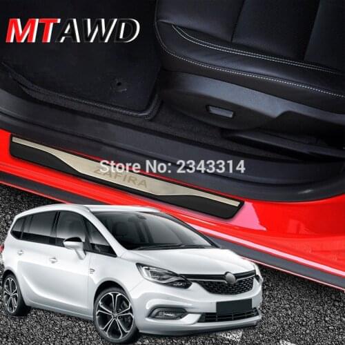 For Vauxhall Opel Zafira Tourer C 2016-2019 2020 AccessorIies Stainless Door Sill Scuff Kick Plate Protector Trim Cover Styling