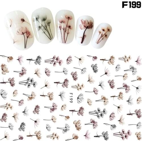 1Sheet 3D Water Decals Nail Art Stickers Flowers owl on Nails of Dandelions Stickers for Nails Sticker Decorations Manicure Z004