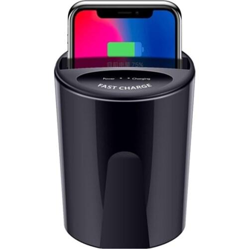 10W Car Wireless Charger Cup with USB Output for iPhoneXS XR/X/8 Airpods 2 SAMSUNG Galaxy S9/S8/Note10/Note9 car Charging holder