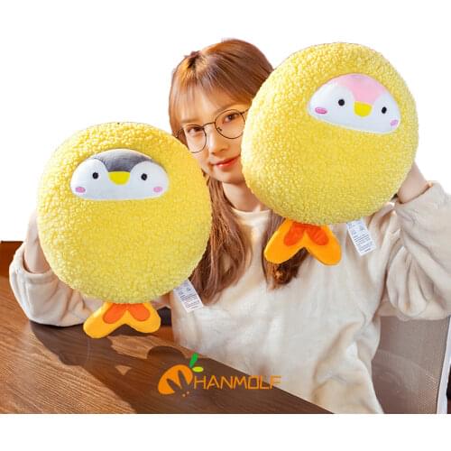 30*35cm Anime Fried Penguin Stuffed Doll Functional Animal Fuzzy Plush Toy For Hands Warm Winter Girls Boys Gift