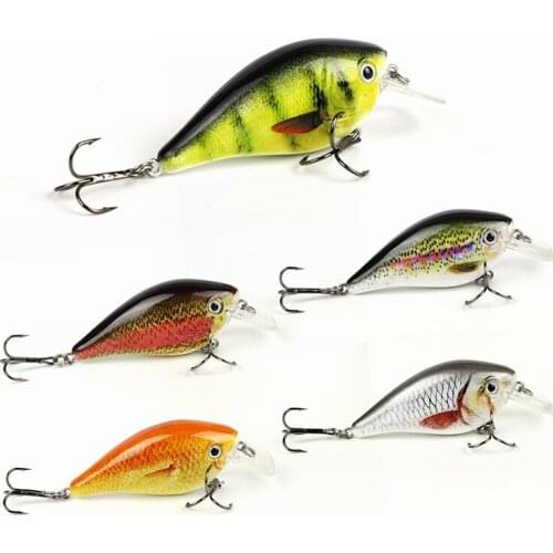 5pcs/set 3"/12.4g Hot Sale Crankbait Top Quality Fishing Lure Lifelike Fish Bait Tackle Hard Plastic Fishing Wobbler Pesca AH04