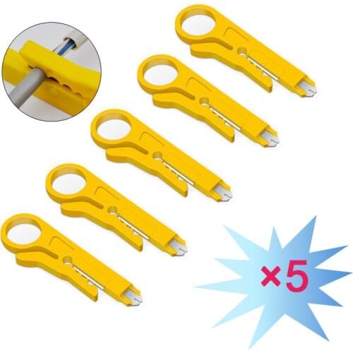 5PCS Cable Cutter Rotary Punch Down Network UTP Mini Wire Stripper Crimper Pliers Crimping Tool Knife Cut Line Accessories