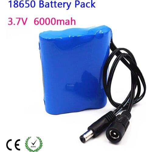 3.7V 6000mAh 18650 Battery Pack 6Ah Rechargeable For CCTV/Loudspeakers/Robot/Lamps