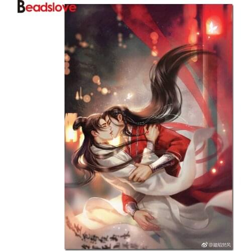 Diamant painting Anime diamond painting full square round diamond embroidery sale tian guan ci fu 3d hand puzzle diamond art