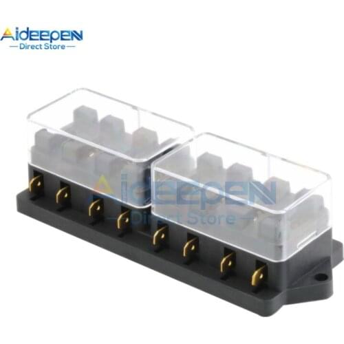 1Pcs 8 Way Fuse Box DC 12V 24V 32V 40A Circuit Car Trailer Auto Blade Fuse Box Block Holder ATC ATO Fuse Holder Without 8 Fuses