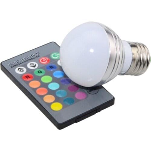 Colorful Dimmable RGB LED lamp 3W E27 E14 AC 85V-265V 110V 127V 220V RGB Spotlight Bulb For Decoration Fairy Holiday Night light