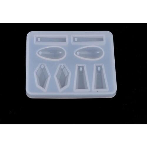 Doreen Box Silicone Resin Mold For Jewelry Making Geometric White DIY Fashion Jewelry 6.8cm x 5.4cm, 1 Piece