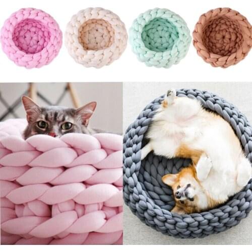 Cotton Large Pet Dogs Cats Bed Soft Warm Knitting Kennel Mat Puppy Cushion House