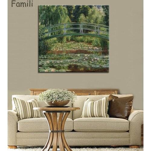 Canvas oil paintings Lotus Pond Monet painting Abstract Modern Art Prints Home Decor Wall Art Picture World Famous Painting-48