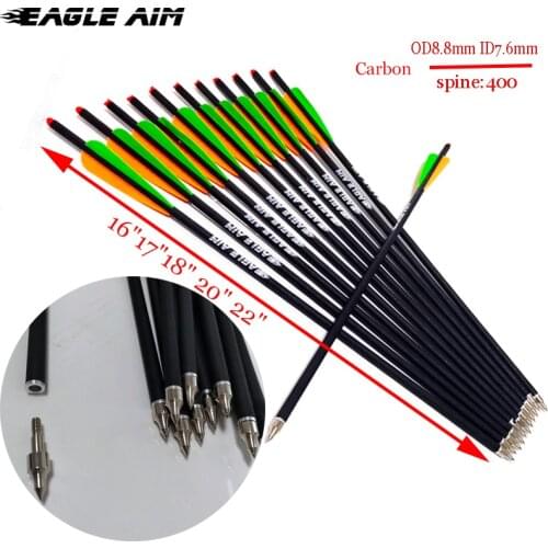 12 PCS 2 Orange 1 Green Arrow Feathers Archery Arrows Spine Carbon Arrows Crossbow Bolts for Crossbow Archery Hunting Shooting