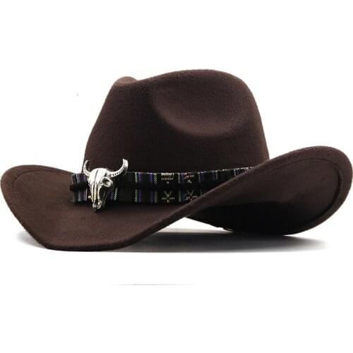 4PCS Western Cowboy Hat Women Men Fedora Hats For Woman Man Wide Brim Cap Jazz Fedoras Mens Womens Caps Autumn Winter Wholesale