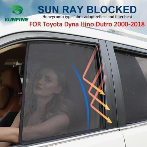 4PCS/Set Or 2PCS/Set Magnetic Car Side Window SunShades Mesh Shade Blind For Toyota Dyna Hino Dutro 2000-2018 Car Curtian Black