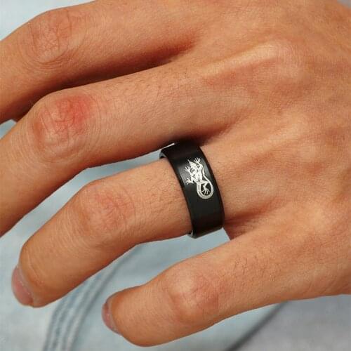 MOREDEAR Fashion Cool 8mm Titanium Ring For Men And Women Lizard Ring