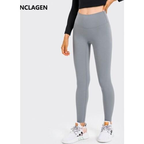 NCLAGEN Yoga Pants Womens High Waist Naked-feel Fabric Squat Proof Leggings Sport Fitness Elastic NO Front Seam Slim GYM Tights