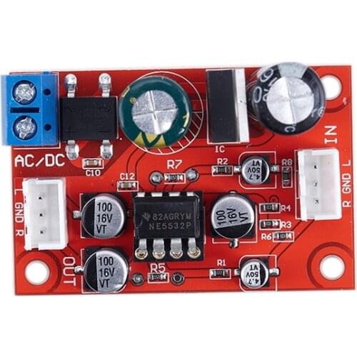 NE5532 Dynamic Microphone Stereo Preamp Amplifier Board + Signal Shielding Wire