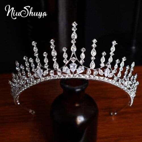 NiuShuya Tiaras And Crowns Baroque Wedding Hair Accessories for Women Bride Fashion Jewelry Princess Headpiece Rhinestone Gift