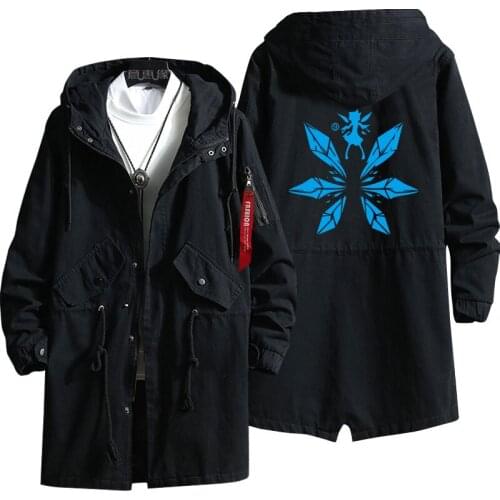 New Touhou Project Hakurei Reimu Hoodie Anime Kirisame Marisa Men trench coat fashion fall winter cotton zipper Overcoat Jacket