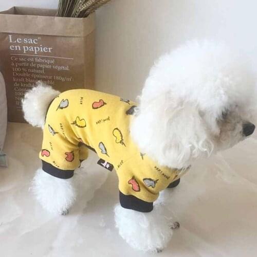 Pet clothes new autumn and winter models wool stretch print Teddy clothes than panda clothes four-legged clothes