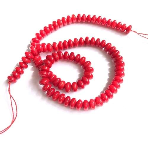 Wholesale 1string Natural Red Coral Beads 4x7mm Roundel Beads Spacer Beads Tiny Beads For Jewelry Making 15.5"/string
