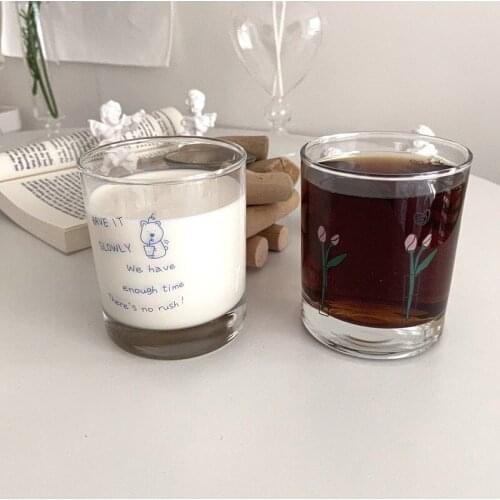 CuteLife Nordic Transparent Glass Coffee Cup Cocktail Tea Whiskey Beer Wine Glass Drinking Milk Dessert Wedding Glass Drinkware