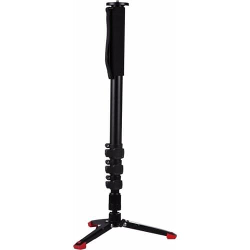 PULUZ For Camera Accessories Four-Section Telescoping Aluminum-magnesium Alloy Self-Standing Monopod with Support Base Bracket